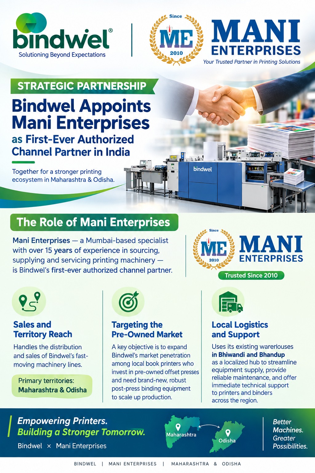 Bindwel appoints Mani Enterprises as authorised channel partner – announcement